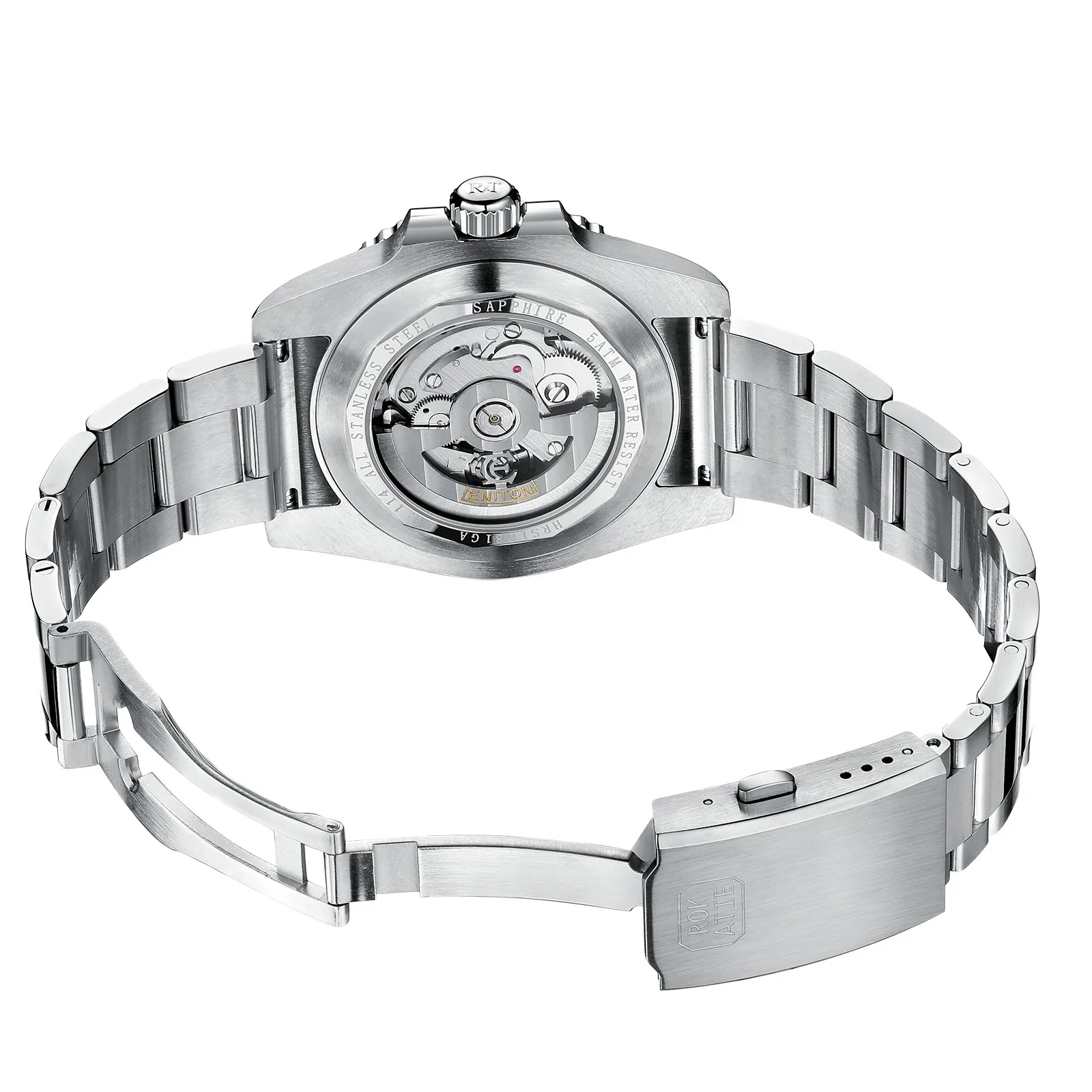 ساعة يد ميكانيكية من ROKATIE تصميم باجاني NH35 ساعة أوتوماتيكية بحركة يابانية 5 ATM ساعات رجال أعمال مضيئة فاخرة