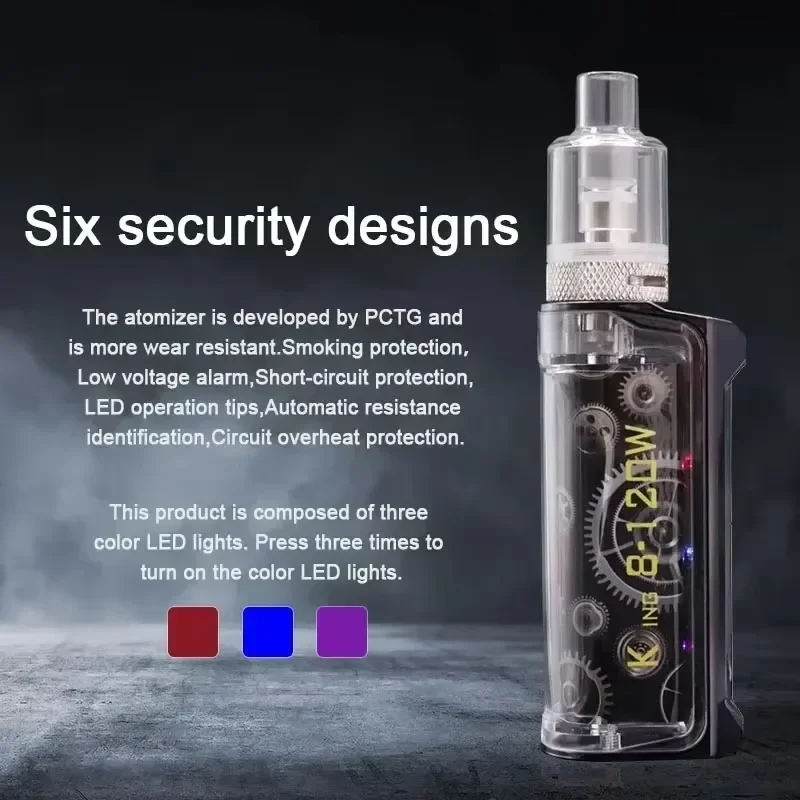 E Cigarettes Huge Vaper 120W Box Mod Ecig Kits 1800Mah Battery 2ml Atomizer Tank Electronic Cigarettes Vaporizer Shisha Pen Ecig