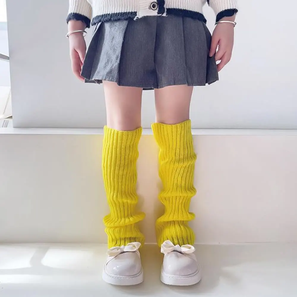 Children's dopamine girl socks spring and autumn knitted Lolita leg covers Macaron color baby socks Candy color