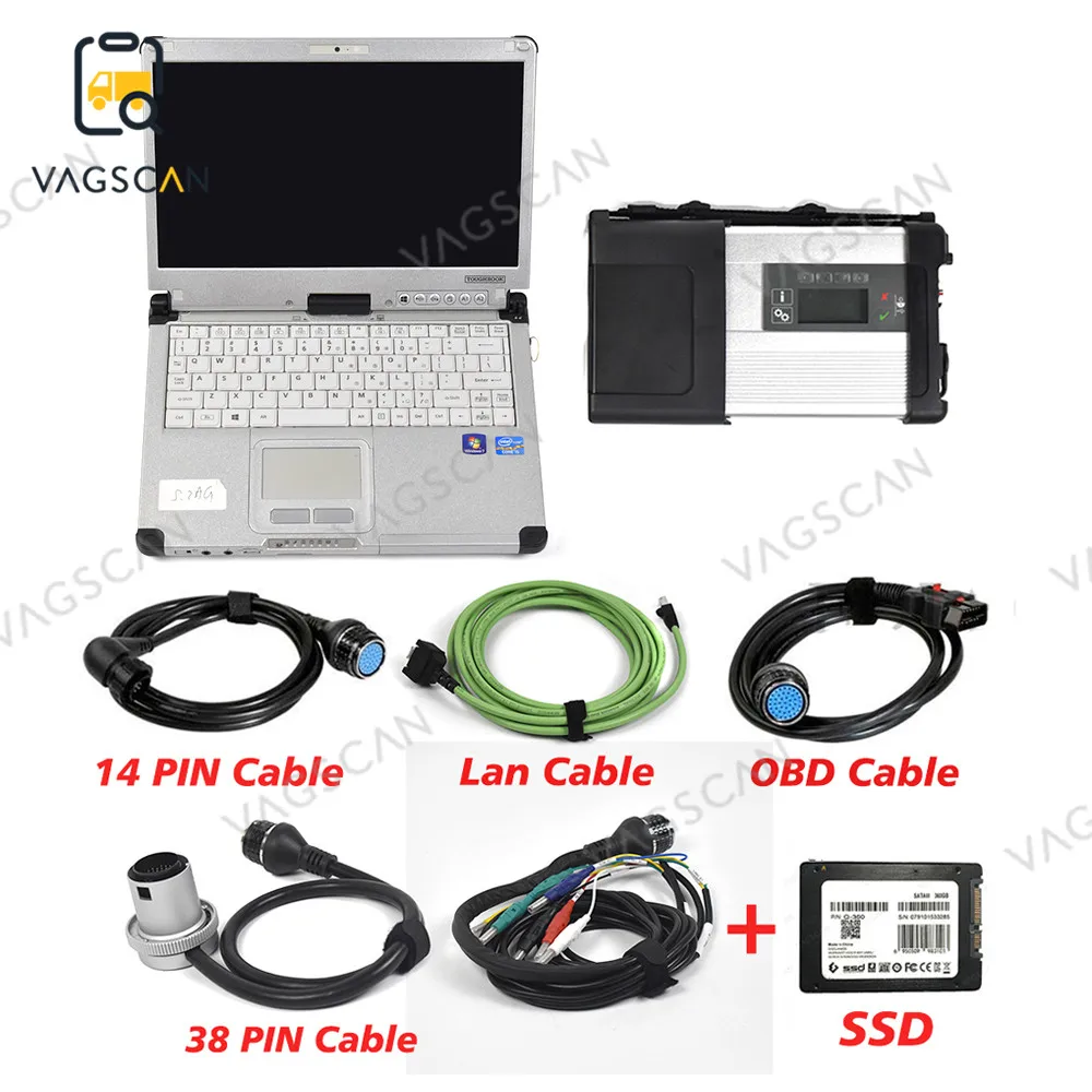 

For CFC2 laptop 2023 FOR MB Star C5 Full Chip with Xentry DAS SD Connect Diagnostic Tool with WIFI Function for 12V&24