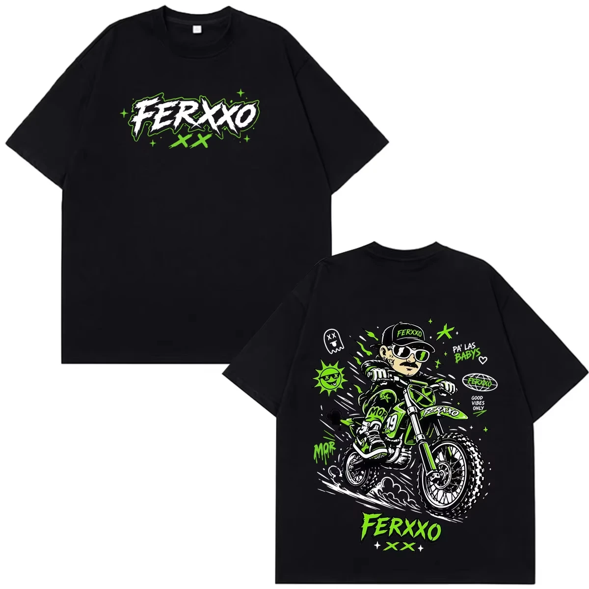 Camiseta Estampada Feid Ferxxo 2026 Tour, Unisex, Hip Hop, Manga Corta, Informal, Holgada, de Algodón, Estilo Gótico Punk