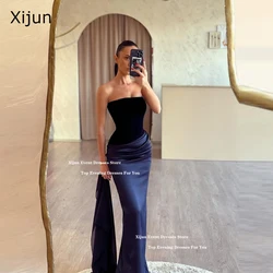 Xijun Simple Purple Mermaid Evening Dresses Sleeveless Pleats Strarpless Prom Gowns Formal Occasion Prom Gowns 2025 Customized