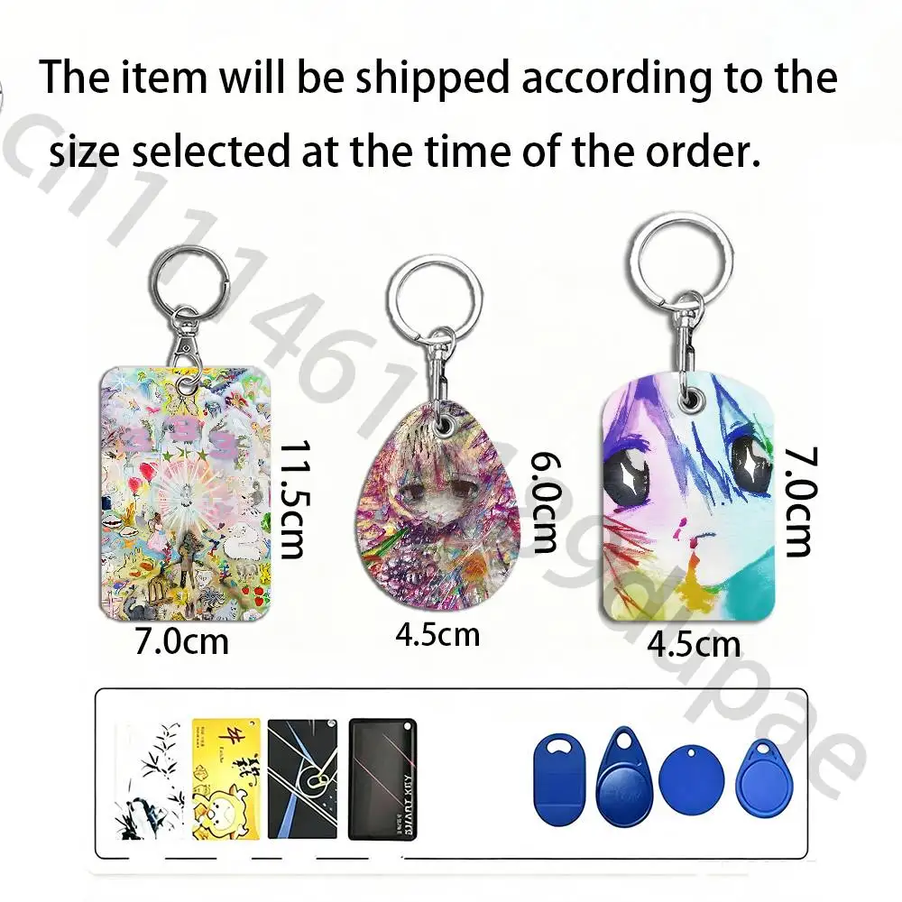 Rapper Singer B-Bladee 333 Protective Printed Leather Card Case Metal Keychain for Bank Credit Bus Subway ID Cards