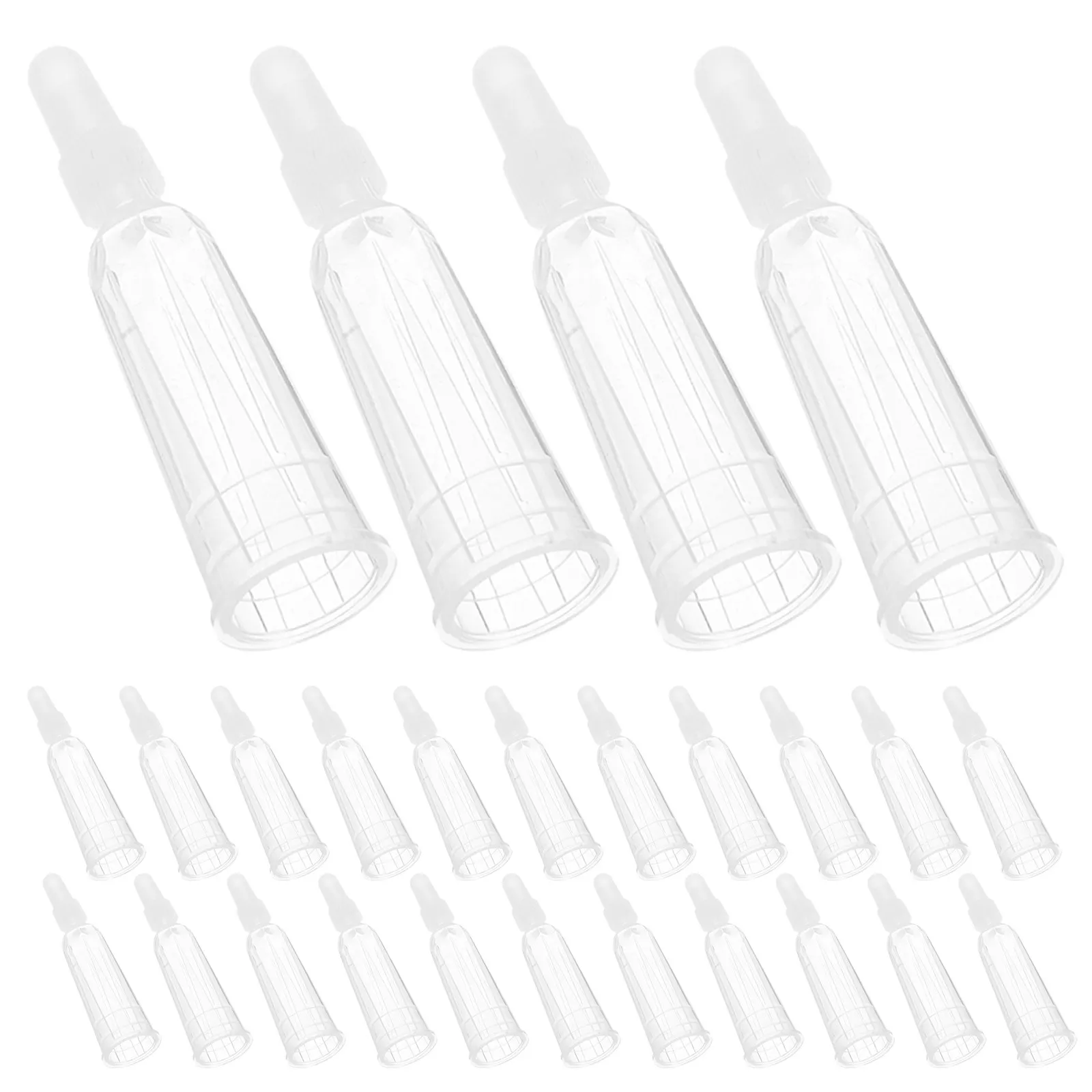 30Pcs Skincare Ampule Tip Caps Transparent Plastic Replacement Ampoule Applicator Tip Precise Liquid Dispensing for Lab Bottle