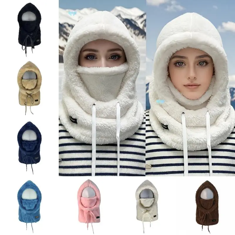 

Cold-Proof Integrated Scarf Mask Hat Pullover Made of Windproof Polar Fleece
