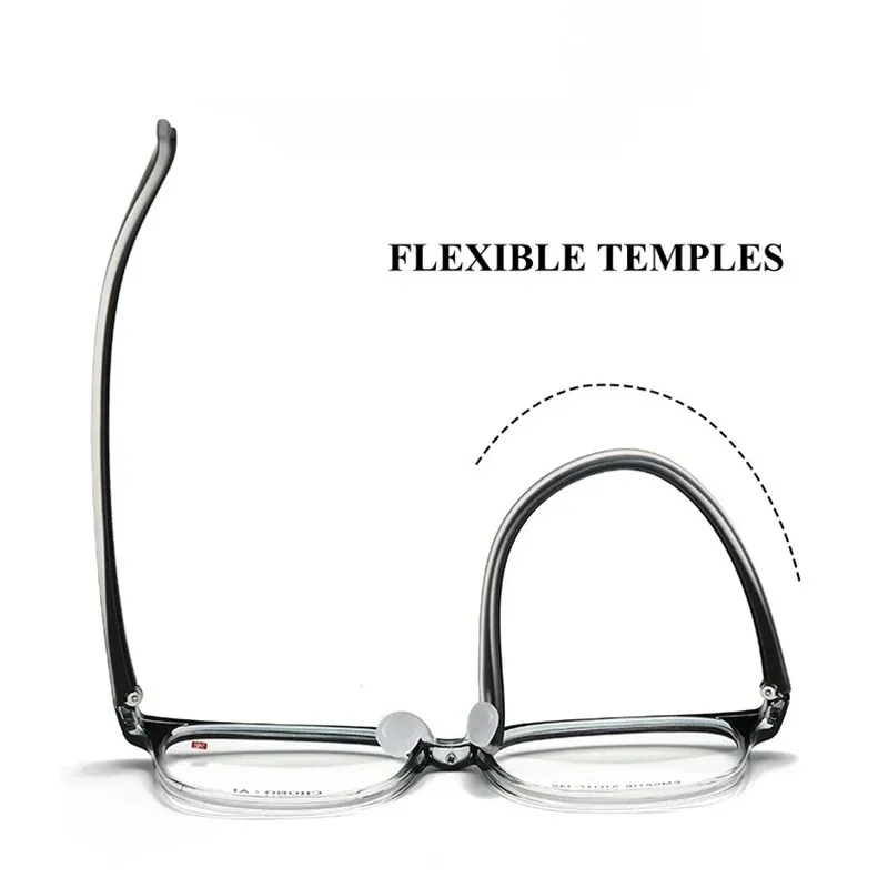 KIZN إطار بصري دائري للمراهقين TR90 مرن خفيف الوزن نظارات طبية بصرية للنساء متدرجة سوداء Gafas
