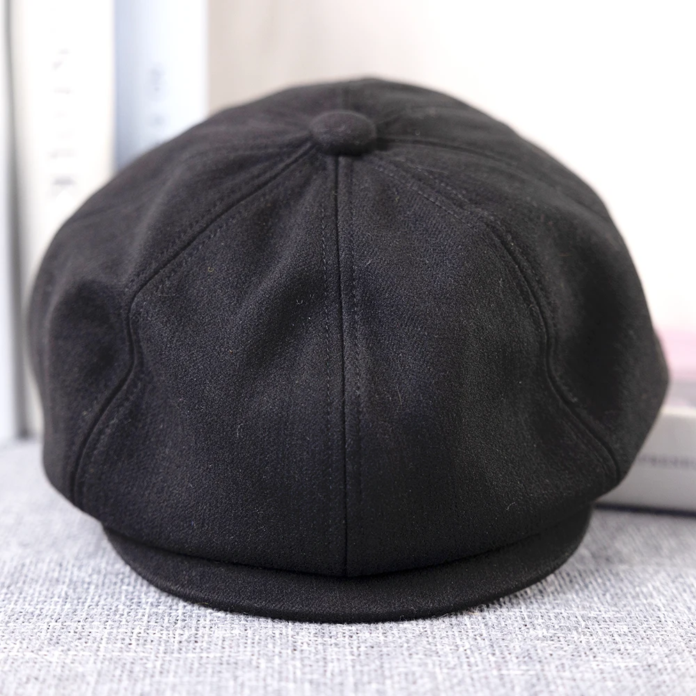 Cotton Newsboy Cap Black  Men Women British Gatsby Retro Hat Driver Flat Cap for Male Vintage Beret For Men B-6