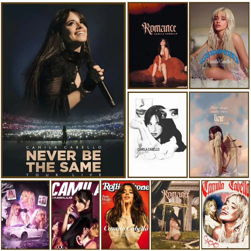 Camila Cabello Singer Latin Pop Poster Self-adhesive Advanced Aesthetic Printing Paper Wall Art for Living Room Home Decor