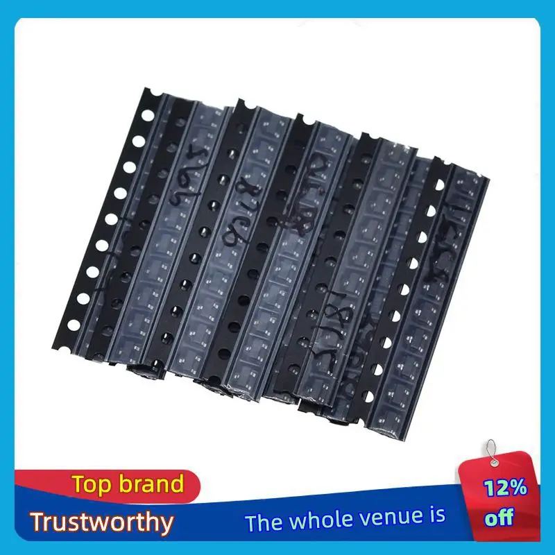 1/3 قطعة S9013 S9014 S9015 S9018 MMBT3904 MMBT3906 SS8050 SS8550 2N5551 2SC1815 إجمالي 10 أنواع X10 قطعة = 100 قطعة