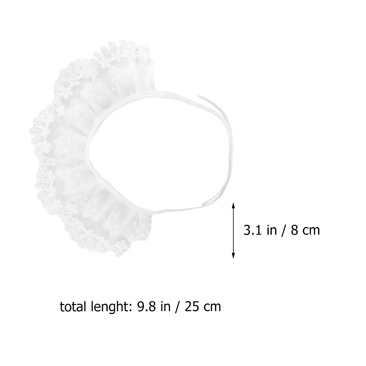 

White Dog Saliva Towel Collar Neckerchief Size M Adjustable Cute Bandana Scarf Pet Bib for Cats Dogs