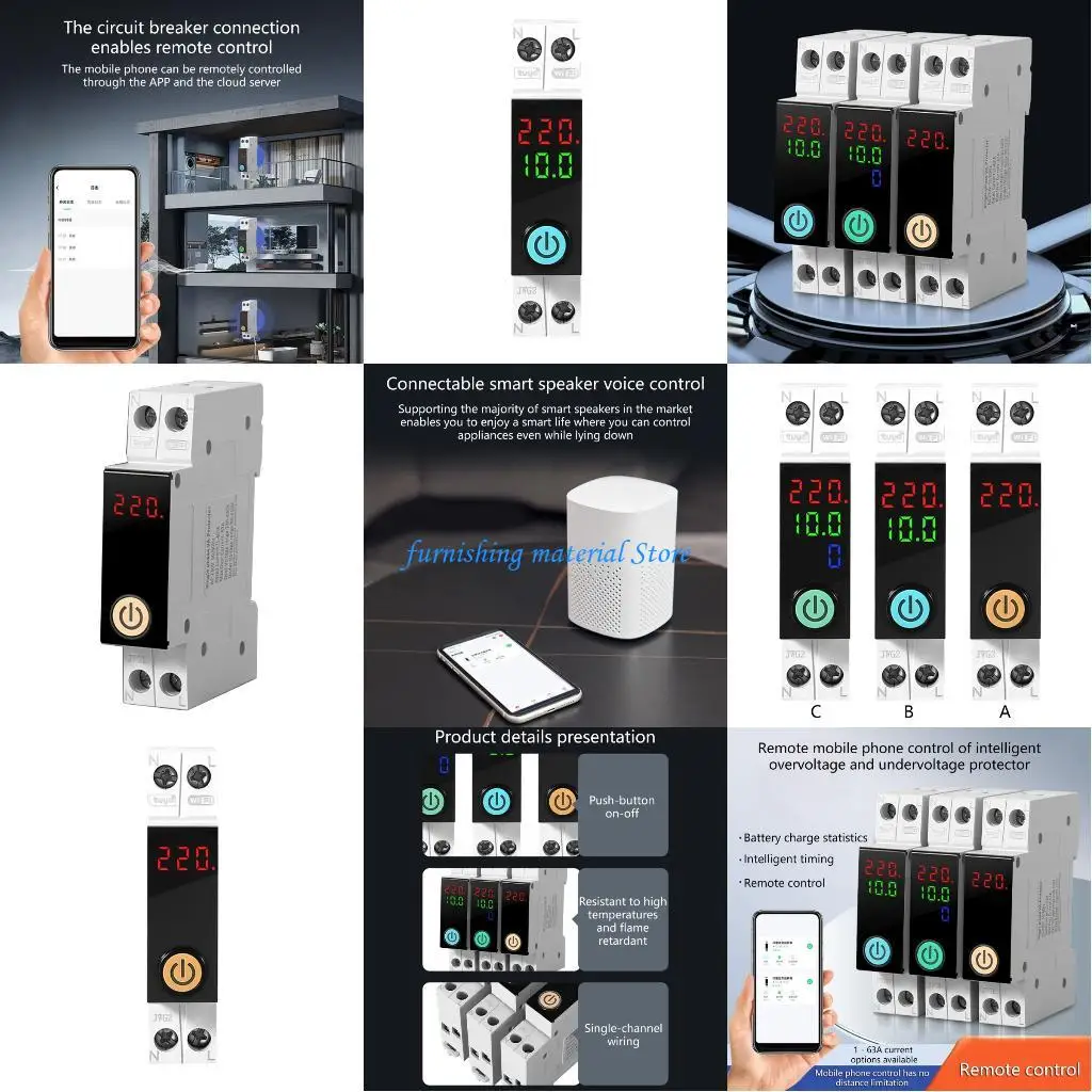 

Y5GD 63A Energy Monitoring Voltages Protectors for Tracking Consumption Easy to Use