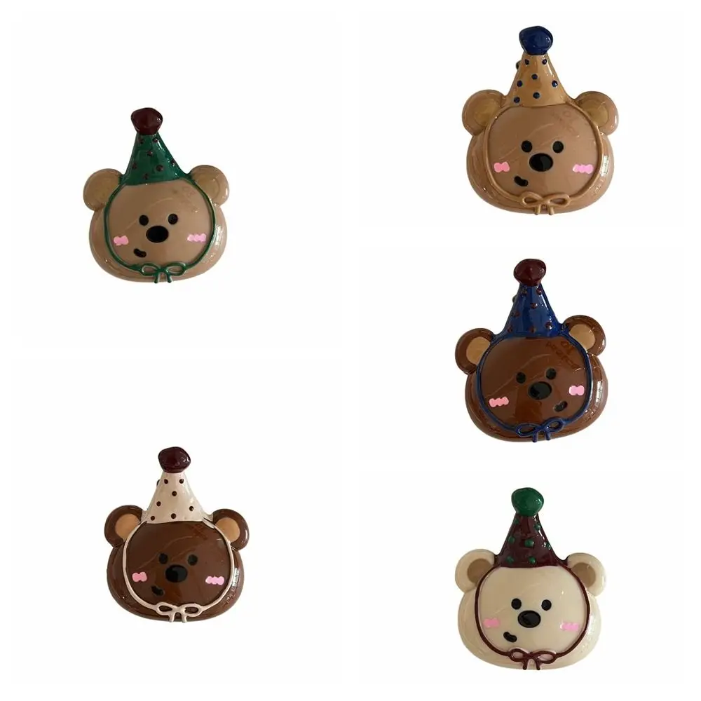 Cute Hairpin Bear Hair Clip Acrylic Shark Clip Cartoon Hair Claw Headwear Geometry Plastic Grab Clip Vacation