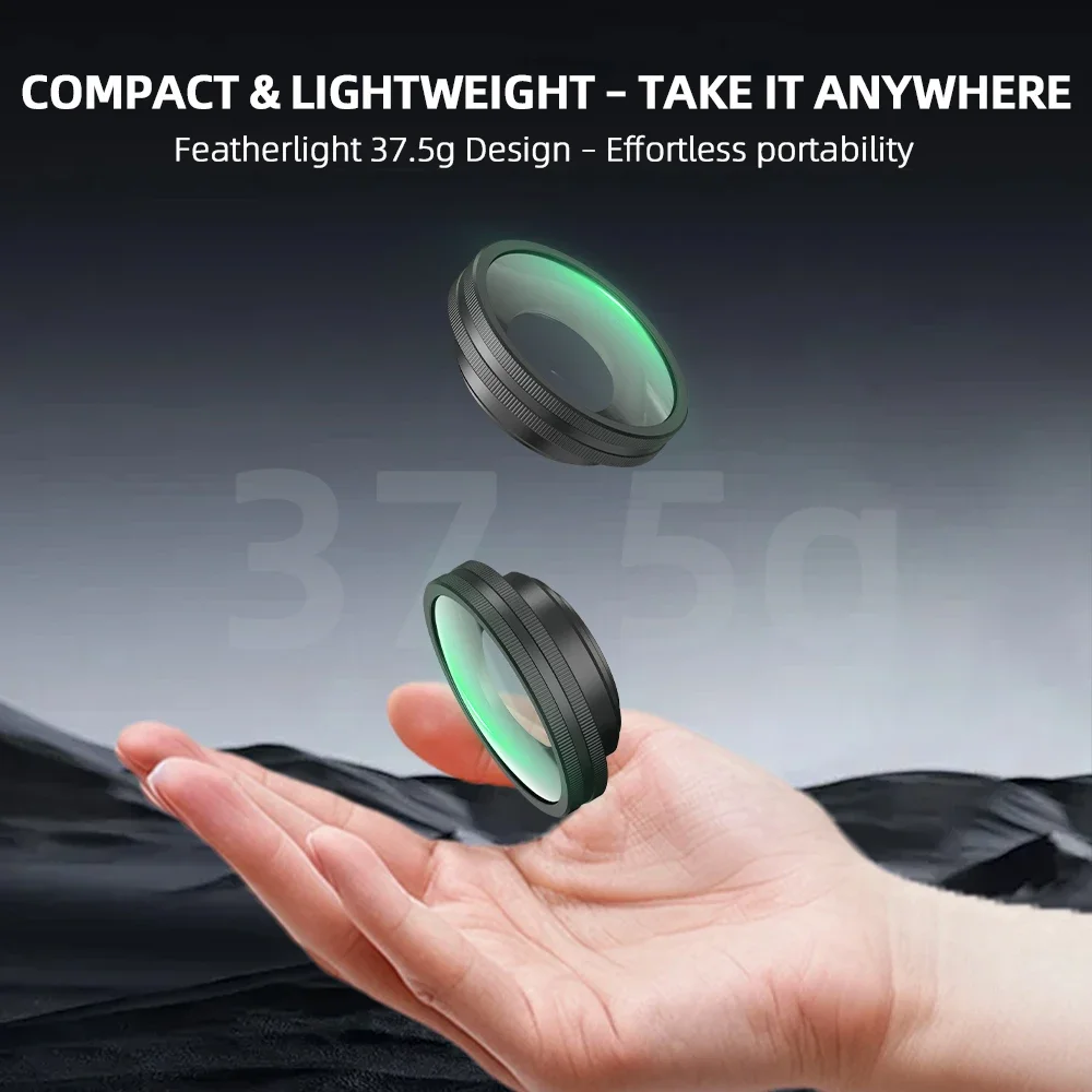 BRDRC Wide Angle Lens for DJI Action 5 Pro 180° Super Wide View Camera Outdoor Vlog Accessories
