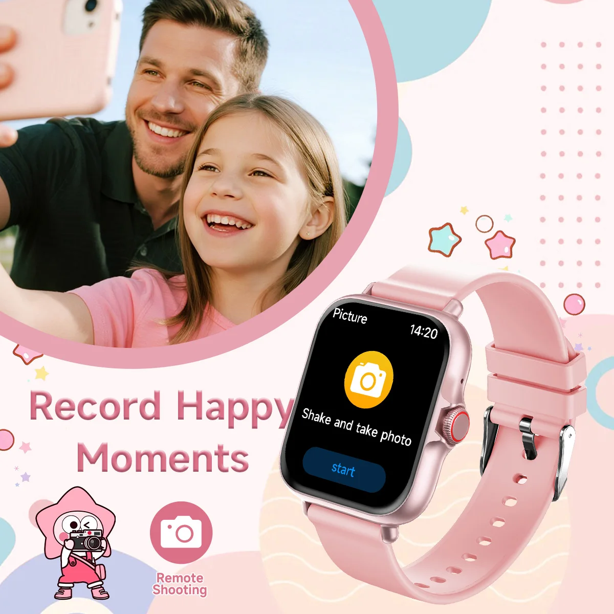 2026 New Kids Smart Watch 1.83'' HD Bluetooth Call Study Partner Multi-Language Music Player Mini Games Calculator Birthday Gift