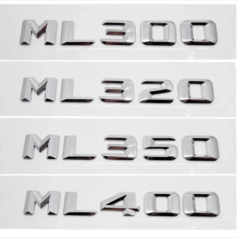 3D Car Rear Trunk Sticker Tail Letter Badge Emblem for Mercedes Benz ML55 ML63 ML250 ML300 ML320 ML350 ML400 ML430 Accessories
