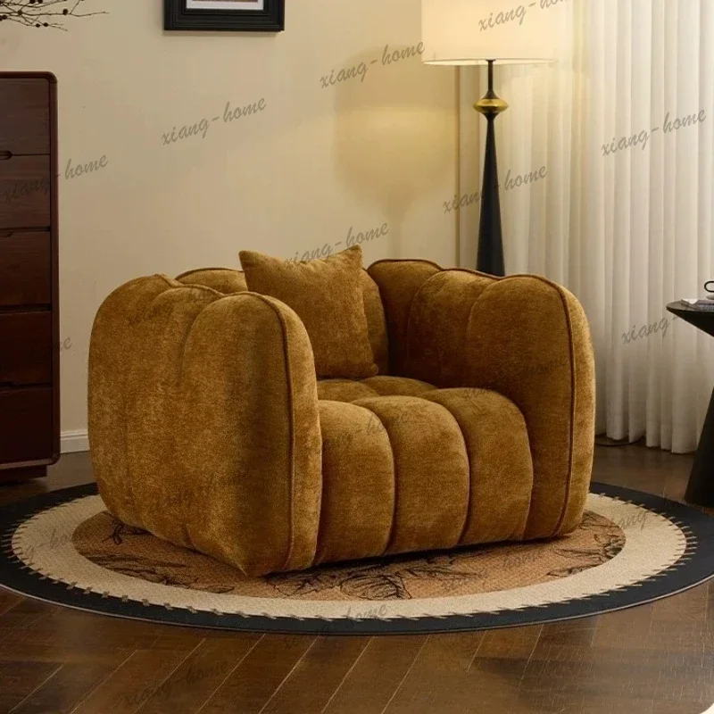 LSFrench style retro pumpkin single double triple sofa modern simple fabric couchs living room sofas and seating couch furniture