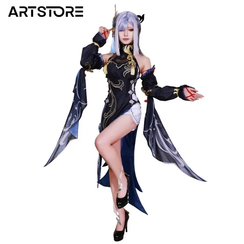 2025 yiyi Game Genshin Impact Shenhe Cosplay Kostüm Rollenspiel Comic Con Kleid Hallowmas Party Perücke Anime Prop