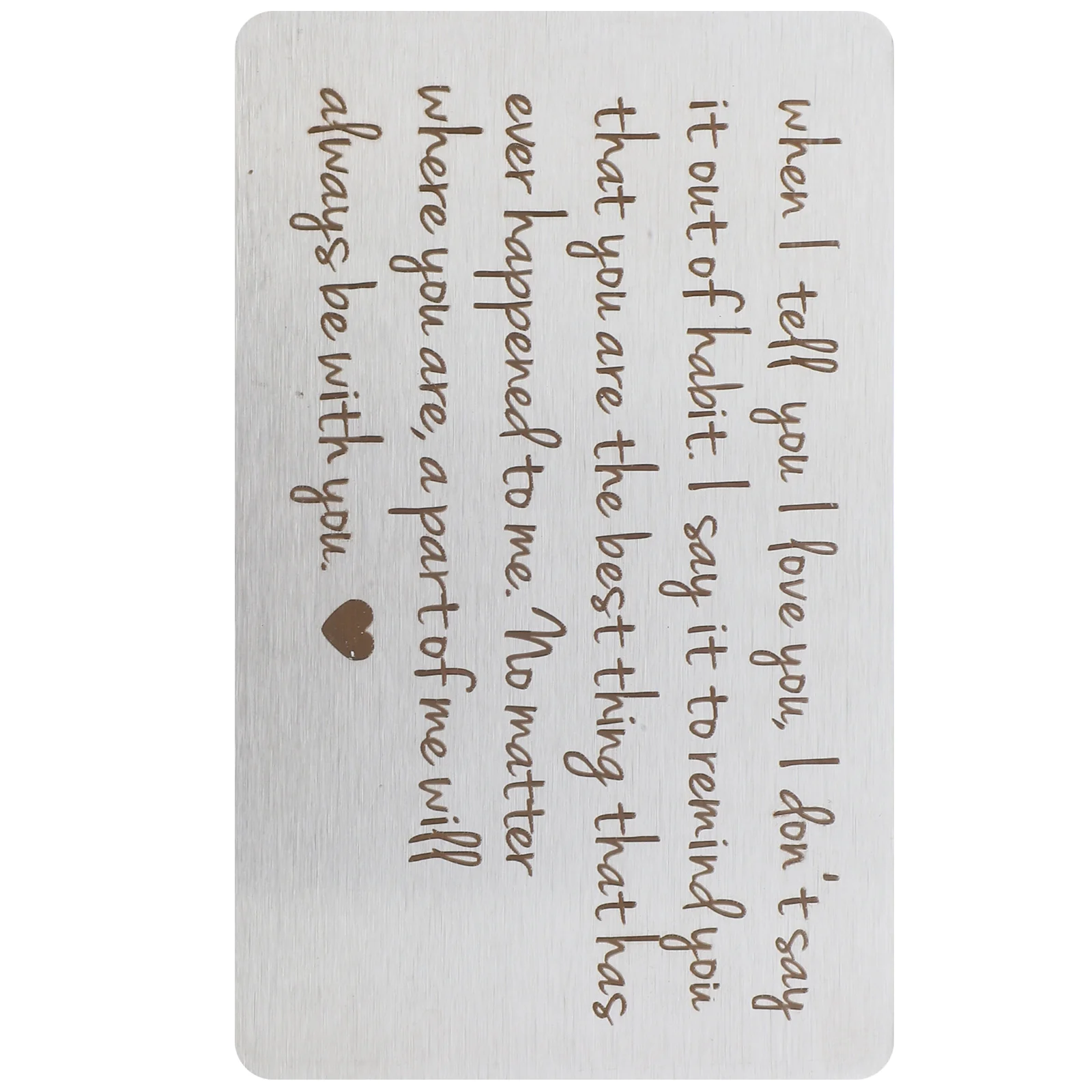 

Stainless Steel Wallet Insert Engraved Card Durable Romantic Anniversary Valentines Love