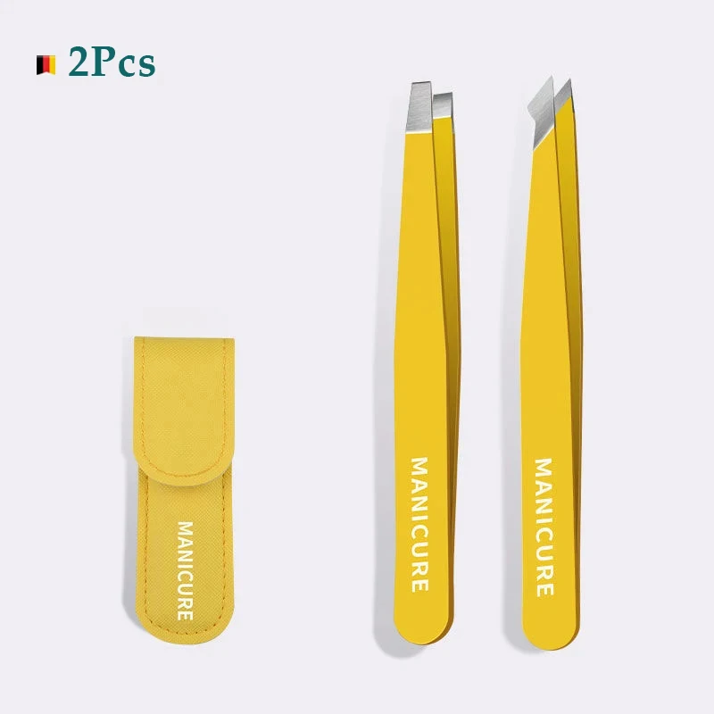 EyebloggTweezer-Pince à épiler colorée, beauté des cheveux, extracteur de poils fins, pinces à sourcils inclinées en acier inoxydable, retrait de maquillage, haute qualité, 2 pièces, 4 pièces