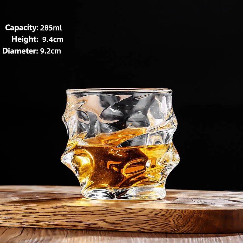 LYN&GY Lead-Free Glass Whiskey Glasses,Thick-Walled Crystal Glassware,Ideal for Bourbon and Scotch Whiskey,Elegant Barware Gift