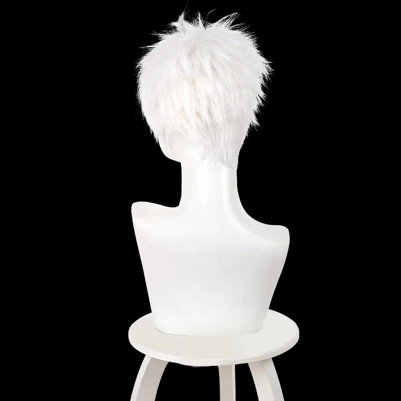 Peluca de Cosplay de Anime The Summer Hikaru Died Hikaru Indo, pelo corto blanco, pelucas sintéticas resistentes al calor, accesorio de Carnaval de Halloween