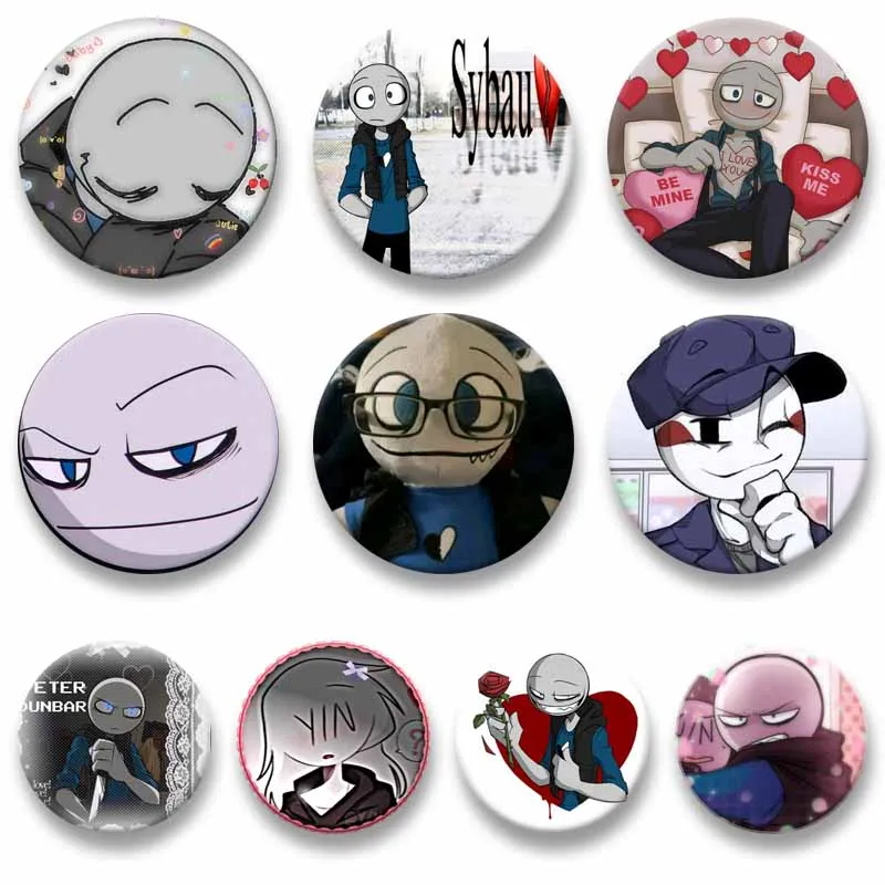 Anime Game Y-Your B-Boyfriend Peter Button Pins Funny Cartoon Figure Badge Backpack Hat Collar Brooch Jewelry Accessories Gifts