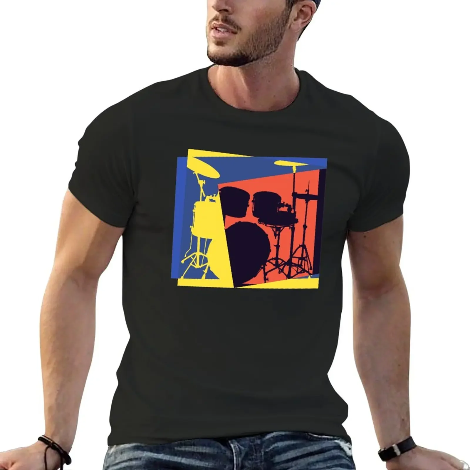 Drum Set Pop Art T-Shirt cute clothes cute tops fruit of the loom mens t shirts