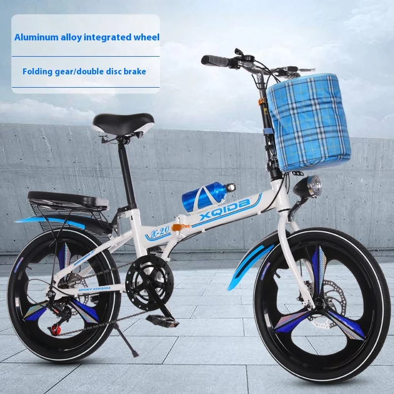 

Folding Bicycle20Inch Variable Speed Shock Absorber Disc Brake Adult Ultra Light Student Portable with Small Bicycle