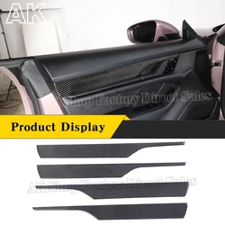 For Porsche Taycan 2019 2020 2021 2022 Soft Carbon Fibre Car Inner Door Panel Cover Trim Sticker Car Interio Accessories