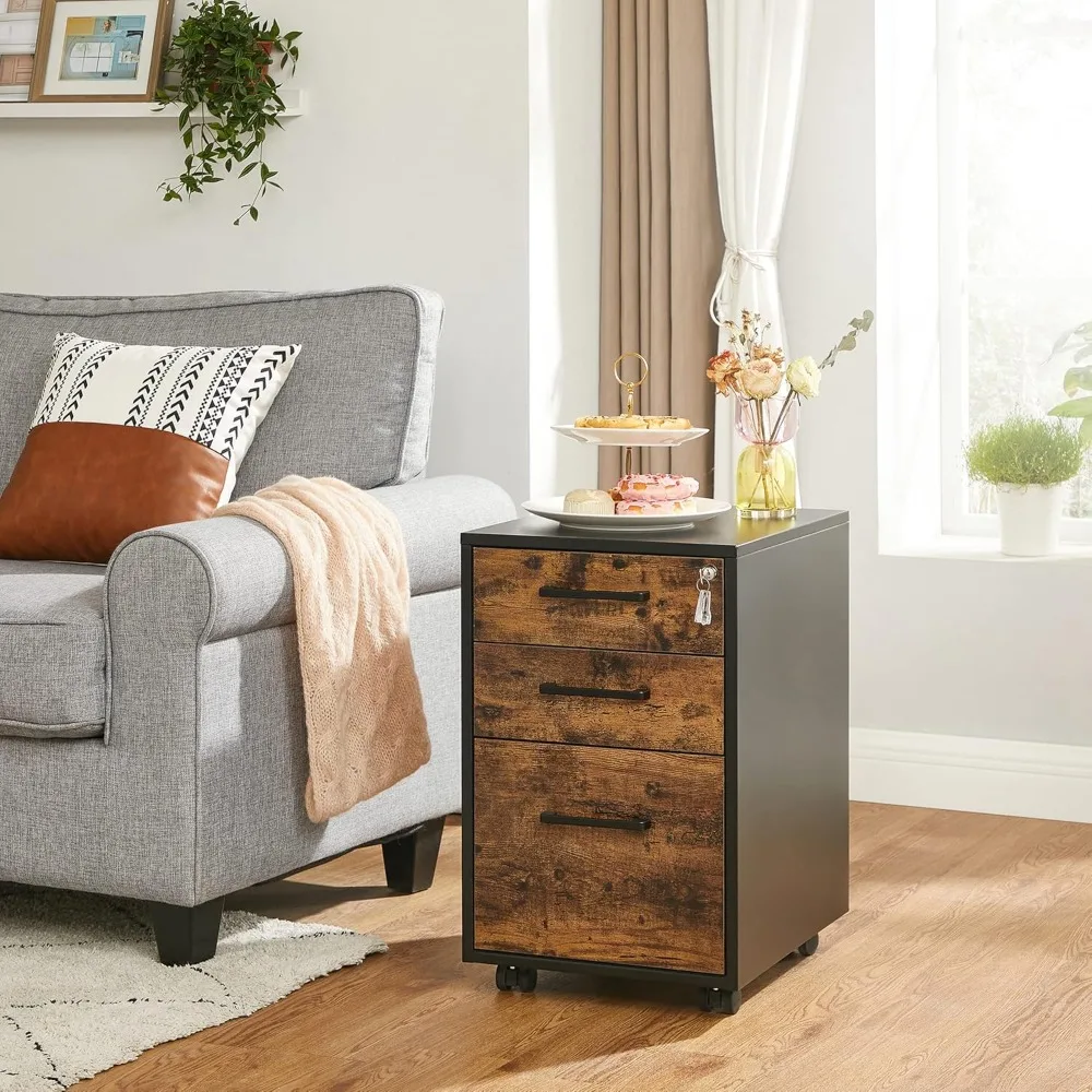 خزانة ملفات، تم تجميعها مسبقًا باستثناء العجلات والمقابض، خزانة ملفات مكتبية مع قفل، لـ A4، القانوني، المستندات بحجم الحروف #4