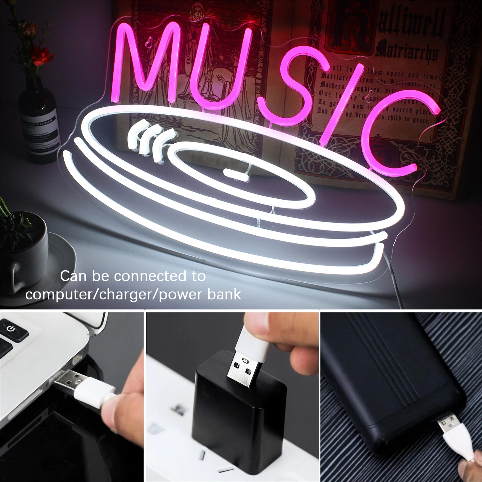 Wanxing-luz de neón con grabación de música, murales personalizados con logotipo LED para estudio, dormitorio, hogar, discoteca, Bar, tienda, fiesta, habitación, decoración de la casa