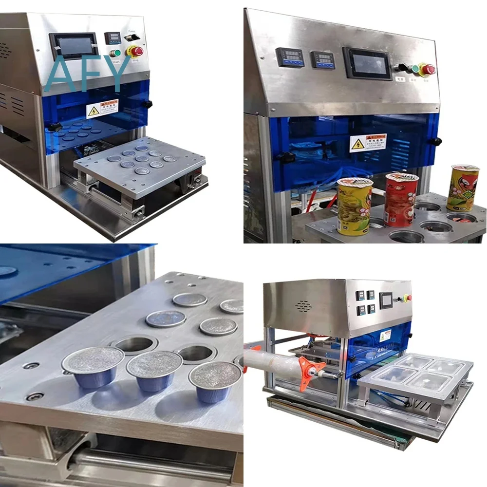 Pneumatic Sealing Machine for Food Packaging with Air Compressor Plastic Container Vacuum Sealer Industrial Grade Automatic