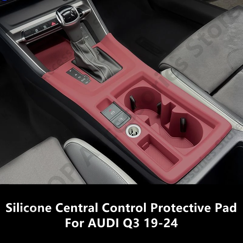 For AUDI Q3 19-24 Silicone Central Control Protective Pad,Car Interior Decoration Modification Protection Accessories Refit