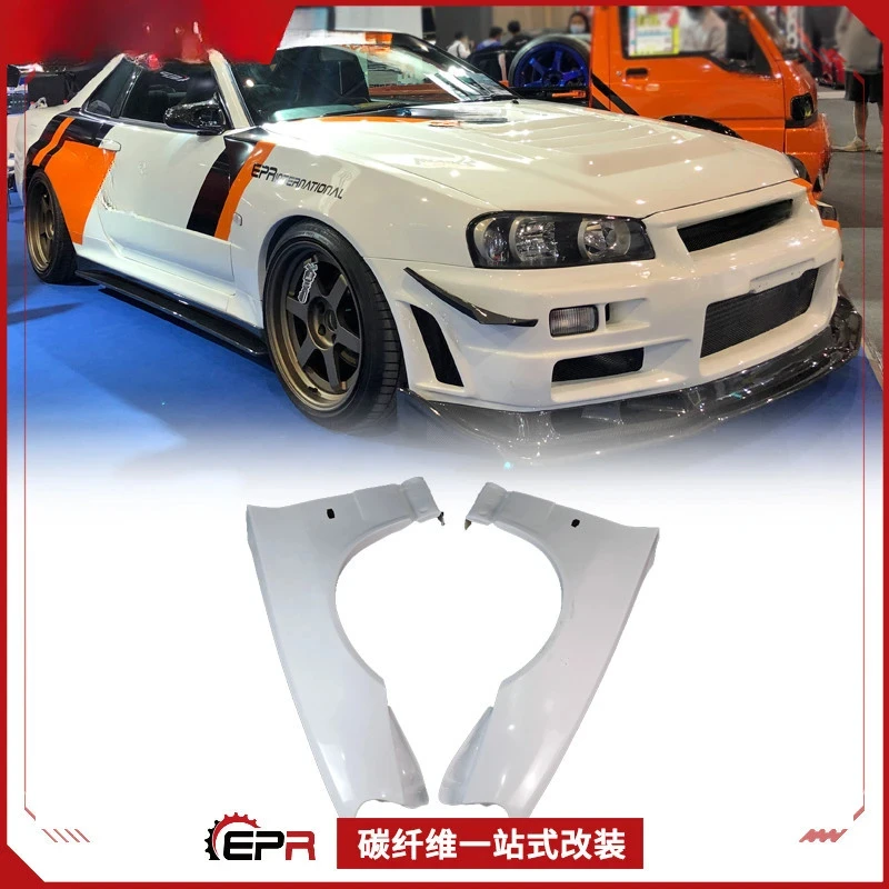 

Для Nissan Skyline R34 GTT 2000 Z Tune стиль переднего крыла из углеродного волокна бампер