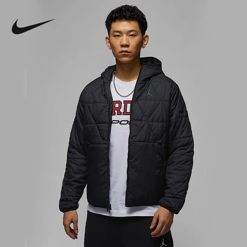 Nike Men's Anti-splashing Basketball Clothes Winter New Warm and Light Mid-layer Cotton Clothes FZ3163-010