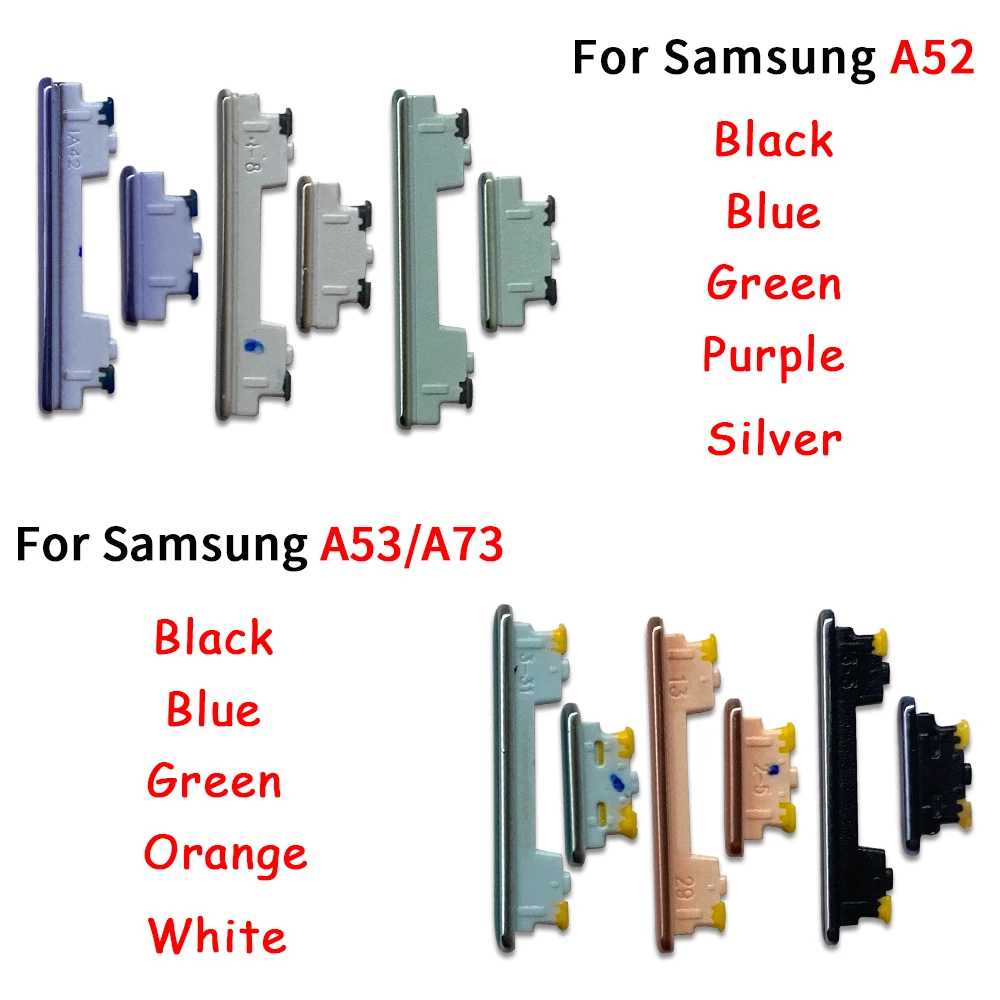 New  SIde Volume Button + Power ON / OFF Buttton Key Set Replacement Part For Samsung A52 A53 A54 A73