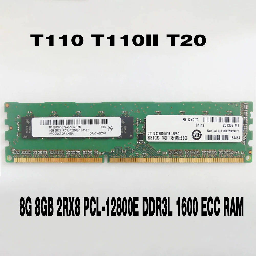 

1PCS 8G 8GB 2RX8 PCL-12800E DDR3L 1600 ECC RAM For DELL T110 T110II T20 Server Memory