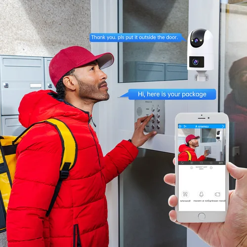 Imagen 2 del producto JOOAN-cámara IP HD de 8MP para exteriores, cámara de seguridad con doble lente, WiFi, seguimiento automático, Color nocturno, CCTV, Audio y vídeo, vigilancia