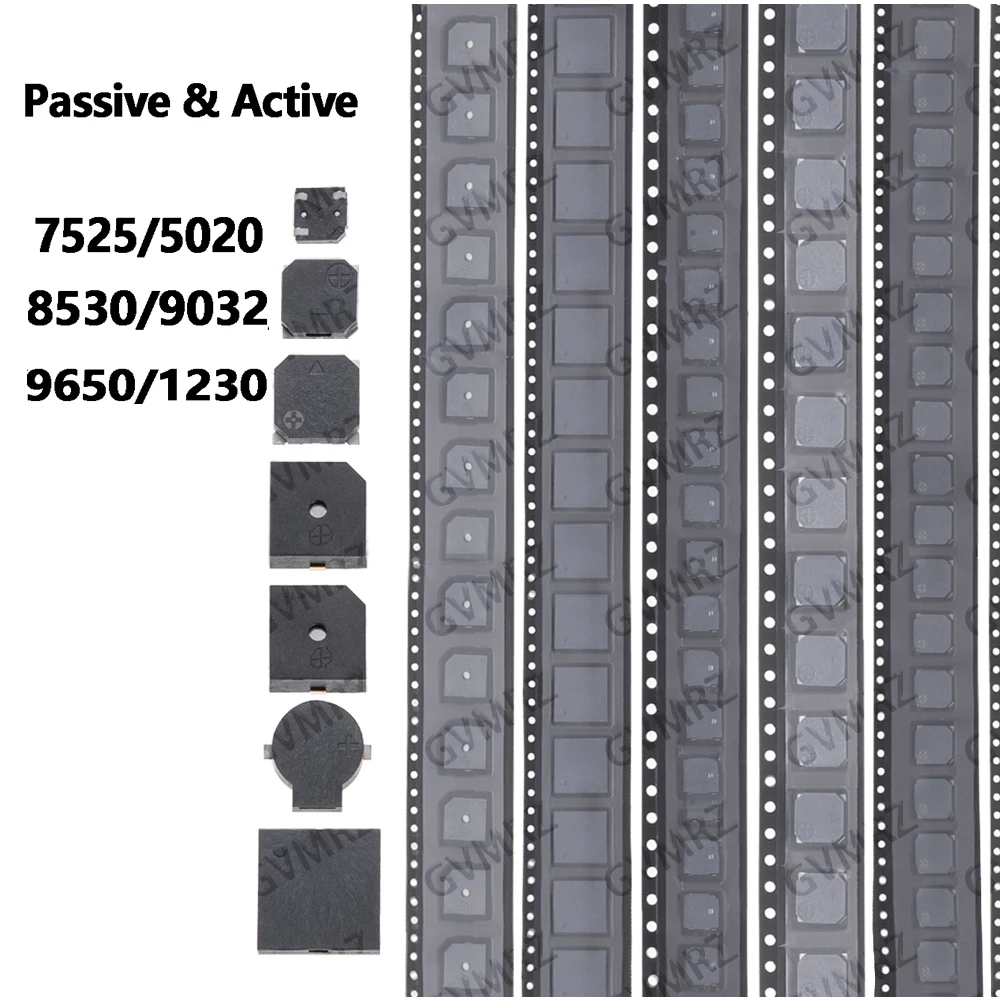 5PCS SMD Piezo Buzzer Assortment Kit 7525 /5020/8530/9032/9650/1230 Passive & Active Buzzer for Repairs & DIY Electronics 9032