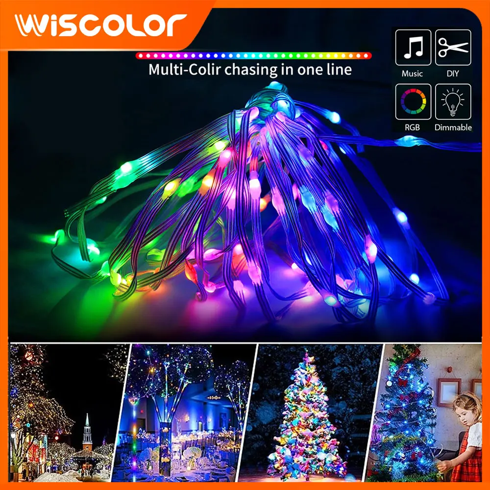 5V LED Lights Strip RGBIC Music Sync Voice Control USB String Luces Tape Flexible Lamp TV Backlight Cool Room Stuff Decorations