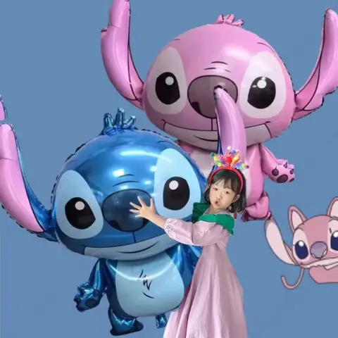 90x83 सेमी डिज्नी लिलो स्टिच इंटरस्टेलर बेबी स्टिच एंजेल एल्युमिनियम फिल्म बैलून बच्चों का कार्टून जन्मदिन सजावट बैलून 10 best sales डेको सिलाई - №2