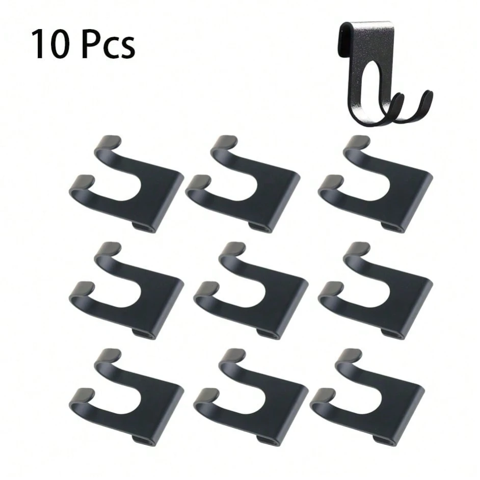 10Pcs Reverse Hooks No-Punch Plastic Shower Hooks, Waterproof Wall Hooks For Bathroom ,Bathroom Kitchen OrgaKitchennizer (Black)