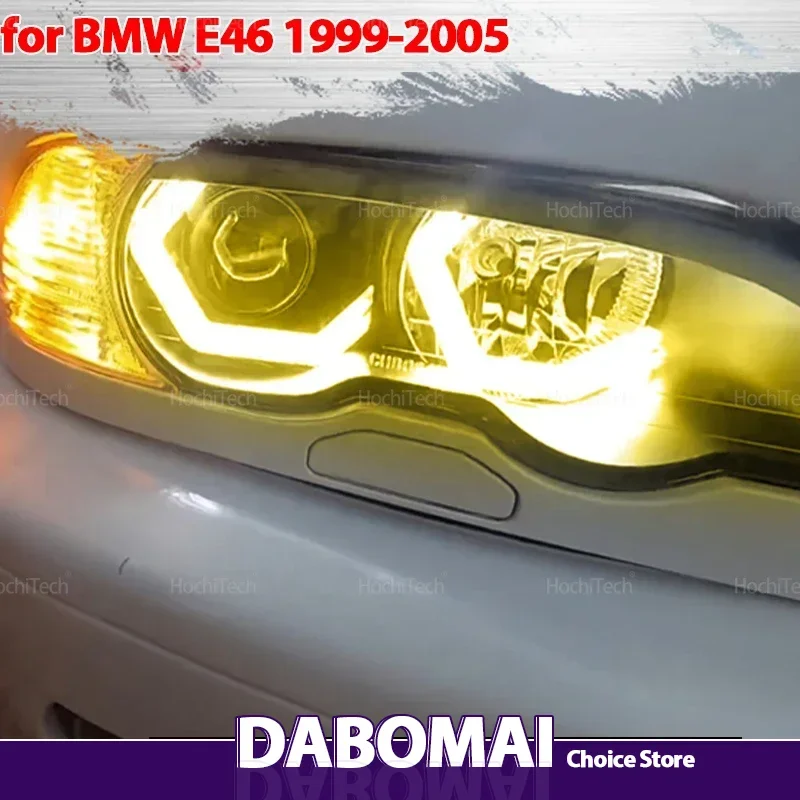 

Retrofit DTM M4 Style White Yellow Crystal Headlamp Day Light Angel Eyes Kit for BMW 3 Series E46 Sedan Touring Wagon 1999-2005