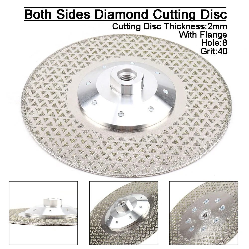 1Pc 4/4.5/5/6/9 Inch Double Sided Diamond Coated Electroplated Cutting Disc M14 Vacuum Brazed Wheel For Granite Marble Ceramic