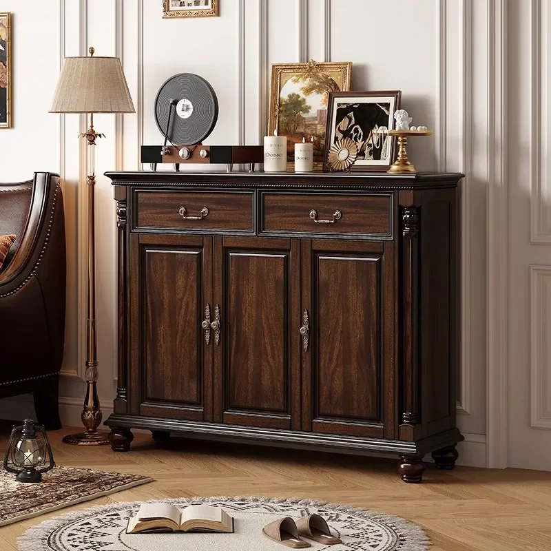 

Solid wood shoe cabinet storage retro country style large capacity