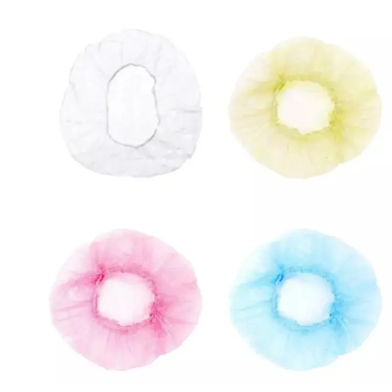 

10 Pcs/Bags One-Off Elastic Shower Cap Disposable Shower Caps Hat Bathing Caps Hotel Clear Hair Salon Bathroom Products Bath Cap