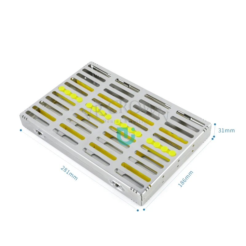 Dental Instrument Sterilization Cassettes Stainless Steel Tray Box for 5,10,20 Instruments