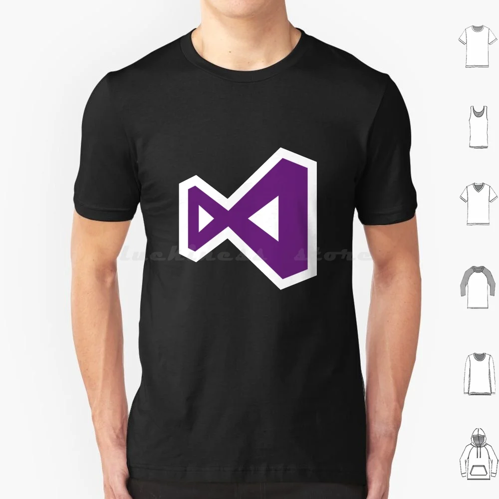 تي شيرت بشعار Visual Studio مقاس كبير 100% قطن بشعار Studio Visual Basic Icon برمجة رمز الاستوديو المرئي #1