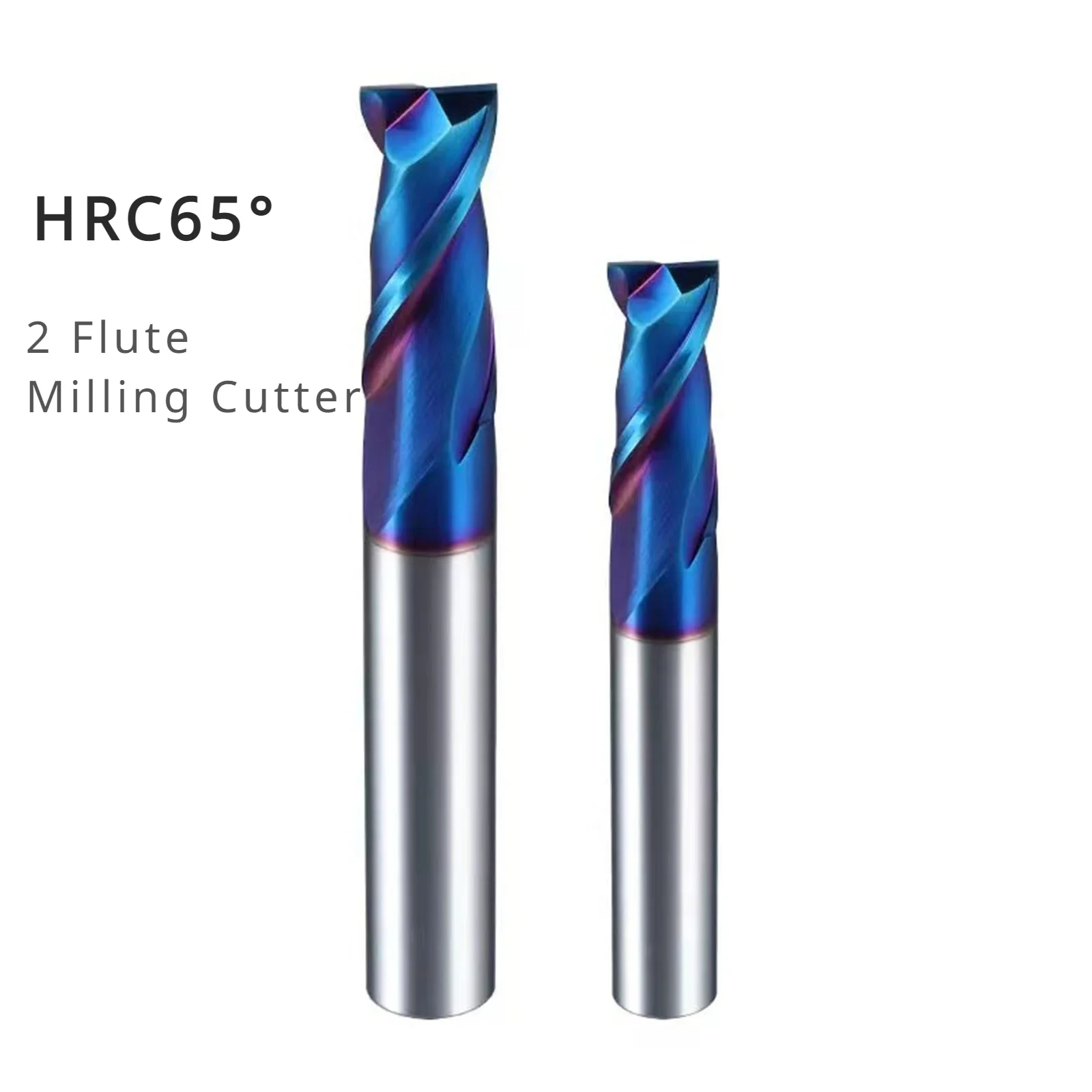 HRC65° 2 Flute Carbide Milling Cutter Set Coated 1/3pcs Cutting Tools 1mm-20mm CNC Spiral Router Bits Tungsten steel