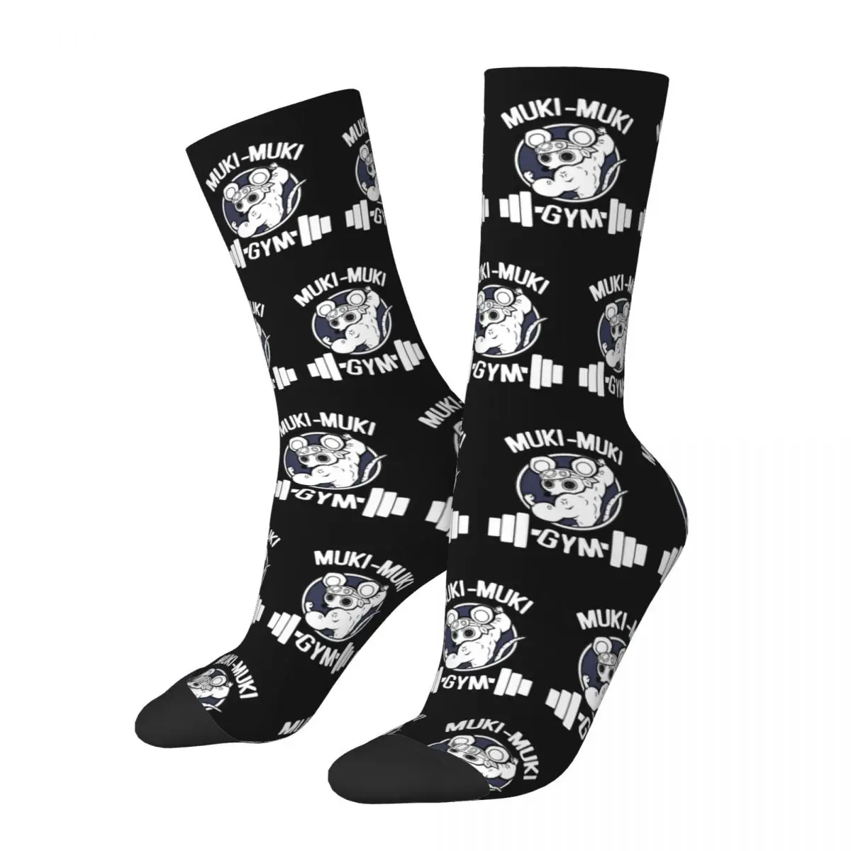 Colorful Demon Slayer Muscle Mice Gym Muki Muki Soccer Socks Polyester Long Socks for Women Men Non-slip